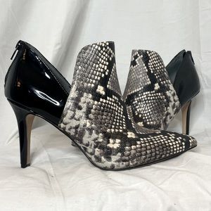 Black & White Snake skin booties
